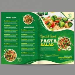 Bi-folded restaurant menu design