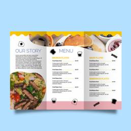 Tri-fold restaurant menu design