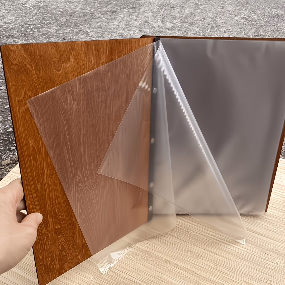 Personalised Wooden Menu Holder with Inner Pages