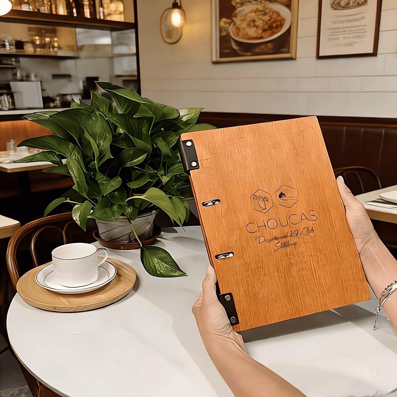 Personalised Wooden Menu Cover